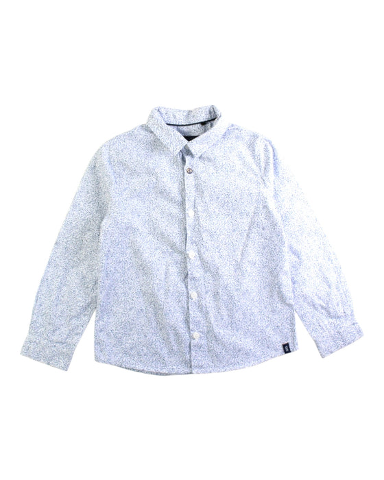 A White Long Sleeve Shirts from IKKS in size 4T for boy. (Front View)