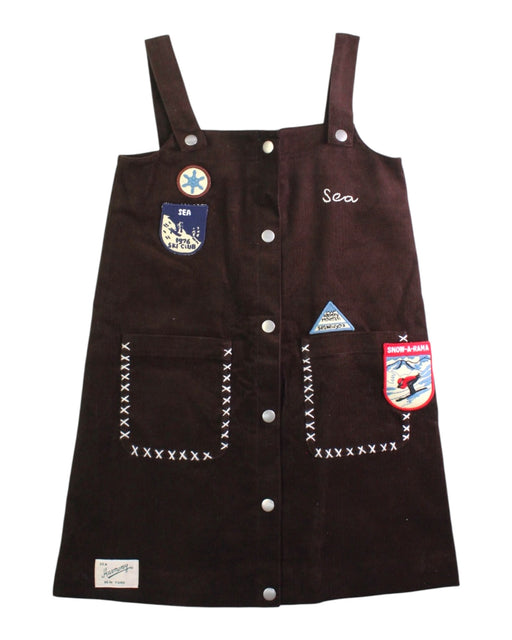 A Brown Overall Dresses from Sea New York in size 6T for girl. (Front View)
