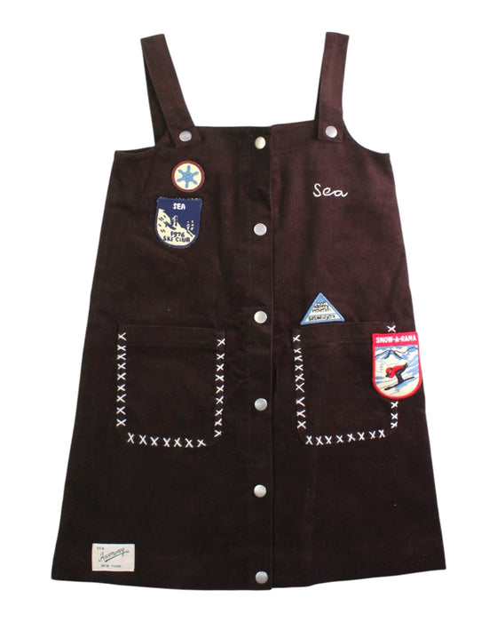 A Brown Overall Dresses from Sea New York in size 6T for girl. (Front View)