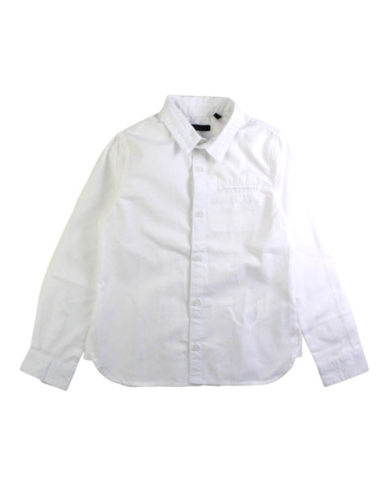A White Long Sleeve Shirts from IKKS in size 6T for boy. (Front View)