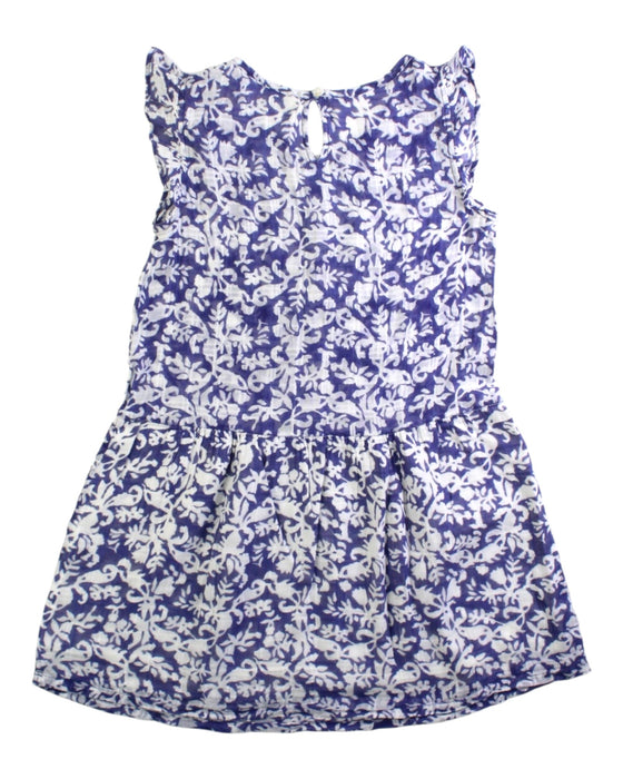 A Blue Sleeveless Dresses from Hartford in size 6T for girl. (Back View)