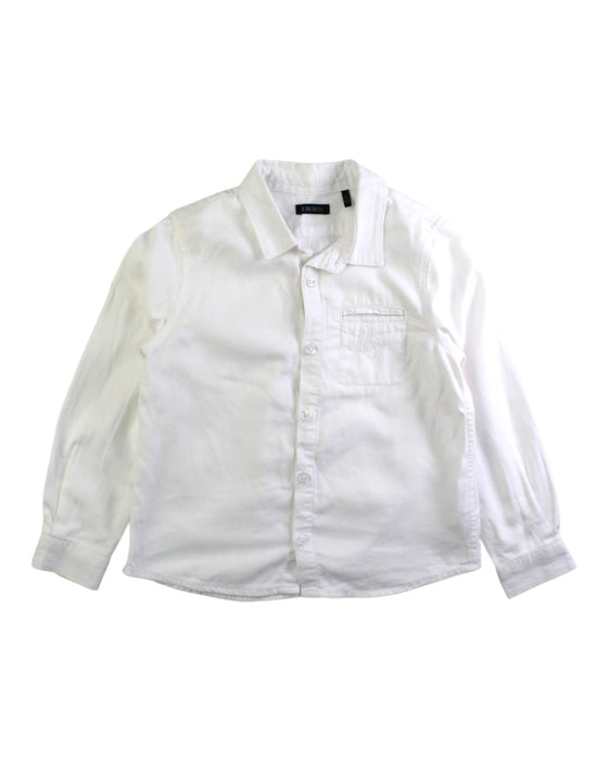 A White Long Sleeve Shirts from IKKS in size 4T for boy. (Front View)