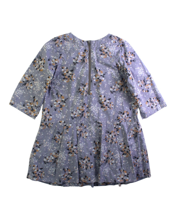 A Purple Long Sleeve Dresses from Bonpoint in size 6T for girl. (Back View)