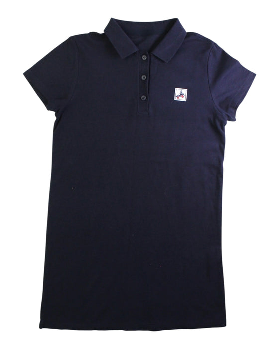 A Navy Short Sleeve Dresses from little Mo & Co. in size 7Y for girl. (Front View)