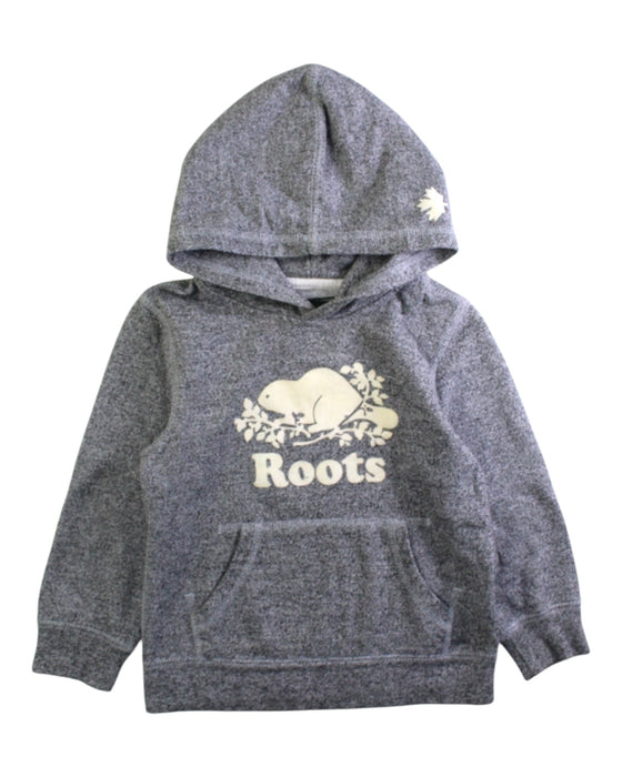 A Grey Hooded Sweatshirts from Roots in size 4T for neutral. (Front View)