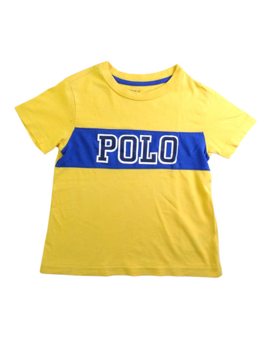 A Yellow Short Sleeve T Shirts from Polo Ralph Lauren in size 3T for boy. (Front View)