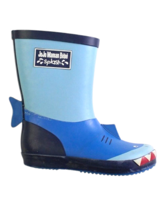 A Blue Rain Boots from Jojo Maman Bébé in size 3T for boy. (Front View)