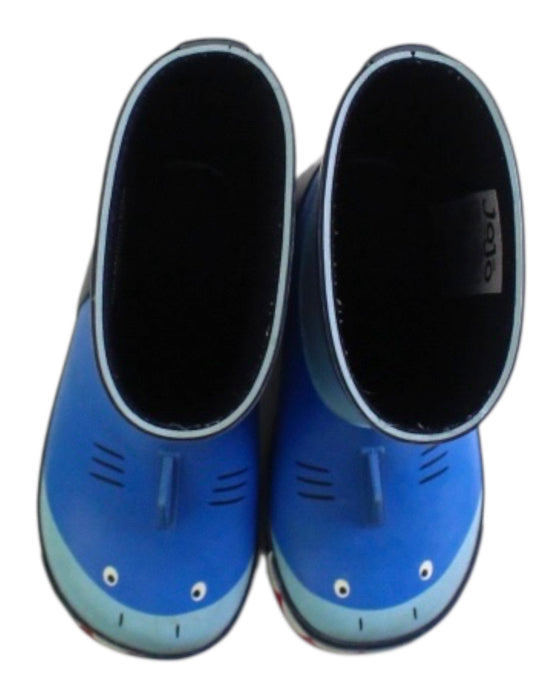 A Blue Rain Boots from Jojo Maman Bébé in size 3T for boy. (Back View)