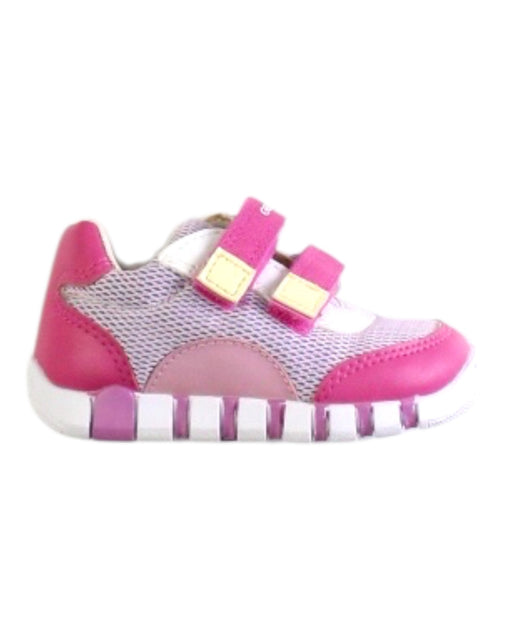 A Pink Sneakers from Geox in size 12-18M for girl. (Front View)