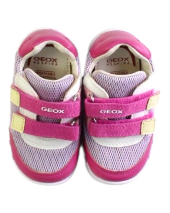 A Pink Sneakers from Geox in size 12-18M for girl. (Back View)