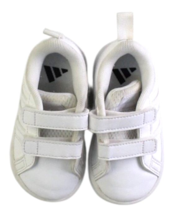 A White Sneakers from Adidas in size 12-18M for neutral. (Back View)
