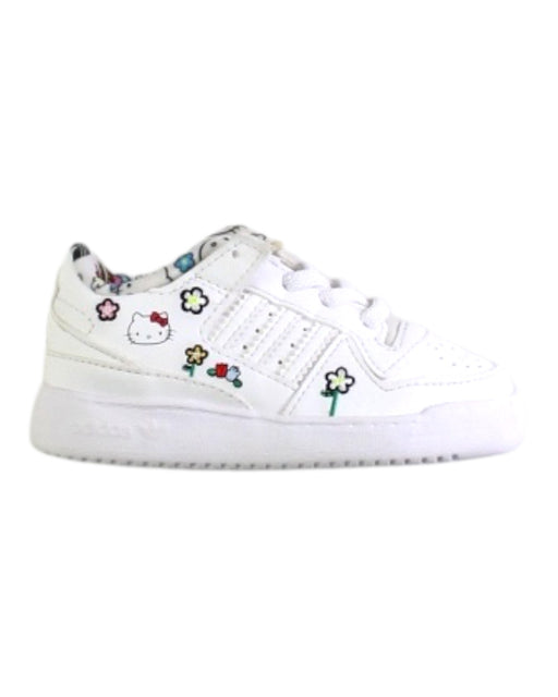A White Sneakers from Adidas in size 12-18M for girl. (Front View)
