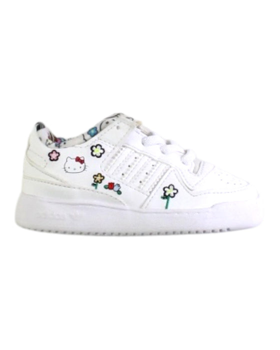 A White Sneakers from Adidas in size 12-18M for girl. (Front View)