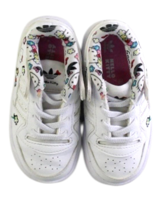 A White Sneakers from Adidas in size 12-18M for girl. (Back View)