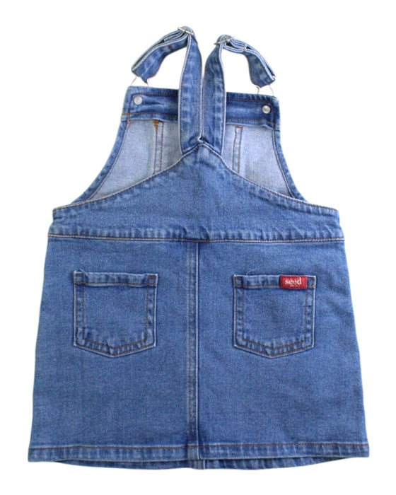 A Blue Overall Dresses from Seed in size 12-18M for girl. (Back View)