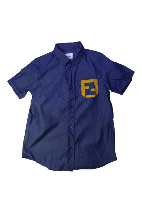 A Blue Short Sleeve Shirts from Fendi in size 8Y for boy. (Front View)