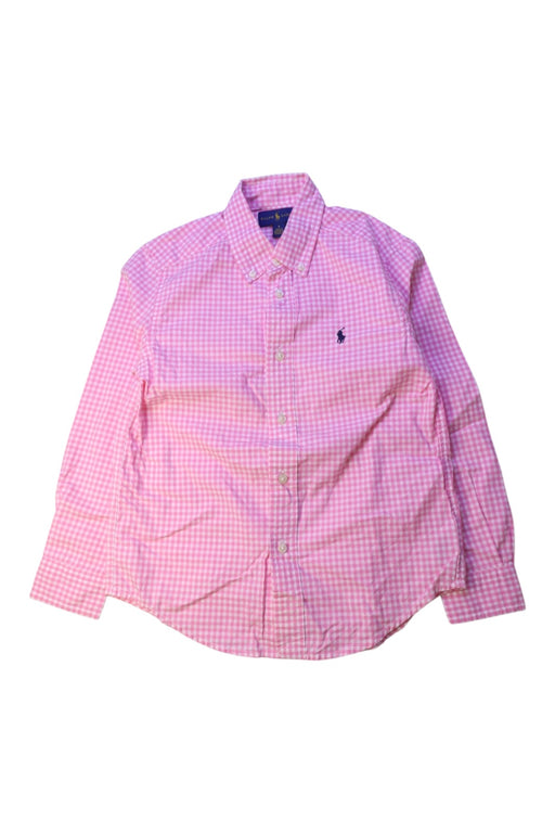 A Pink Long Sleeve Shirts from Ralph Lauren in size 6T for boy. (Front View)