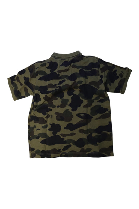 A Green Short Sleeve Polos from Bape by A Bathing Ape in size 10Y for boy. (Back View)