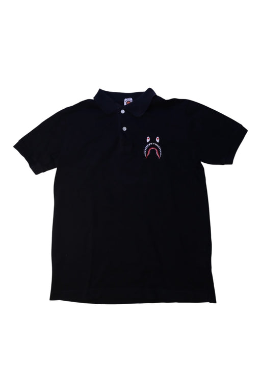 A Black Short Sleeve Polos from Bape by A Bathing Ape in size 12Y for boy. (Front View)