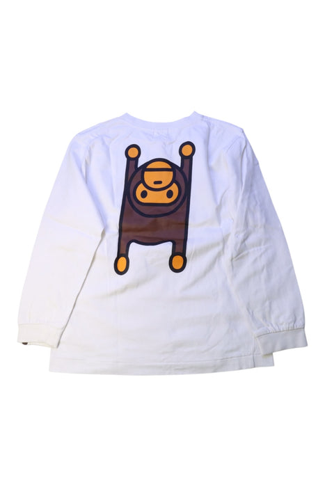 A White Long Sleeve T Shirts from Bape by A Bathing Ape in size 10Y for boy. (Back View)