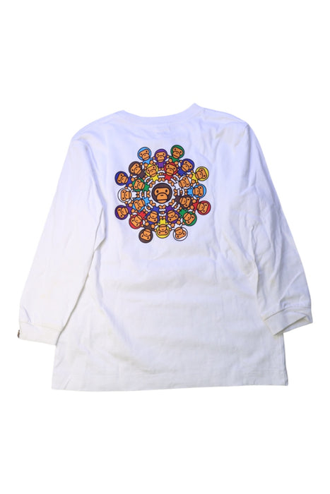 A White Long Sleeve T Shirts from Bape by A Bathing Ape in size 10Y for boy. (Back View)