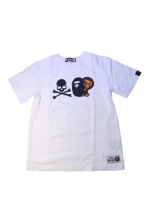 A White Short Sleeve T Shirts from Bape by A Bathing Ape in size 10Y for boy. (Front View)