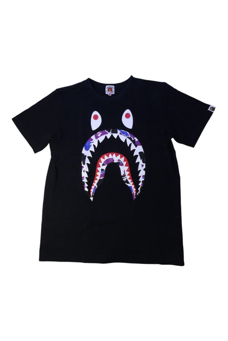 A Black Short Sleeve T Shirts from Bape by A Bathing Ape in size 12Y for boy. (Front View)