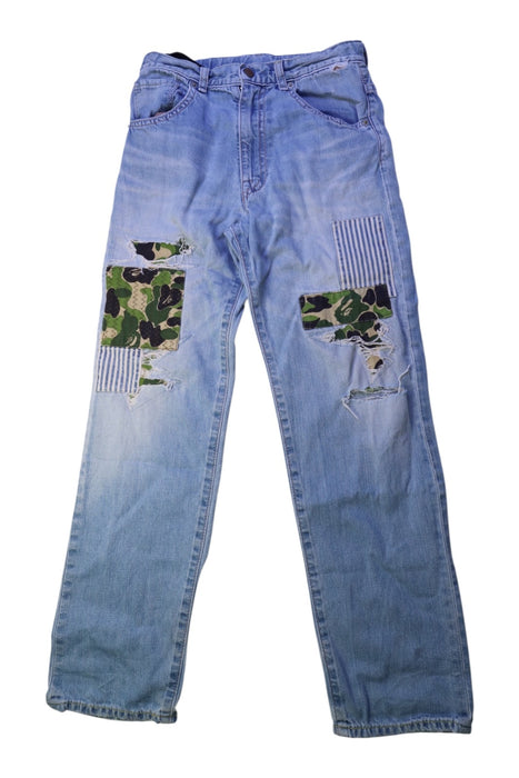 A Blue Jeans from Bape by A Bathing Ape in size 12Y for boy. (Front View)