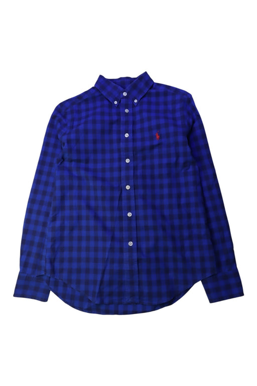 A Blue Long Sleeve Shirts from Ralph Lauren in size 10Y for boy. (Front View)
