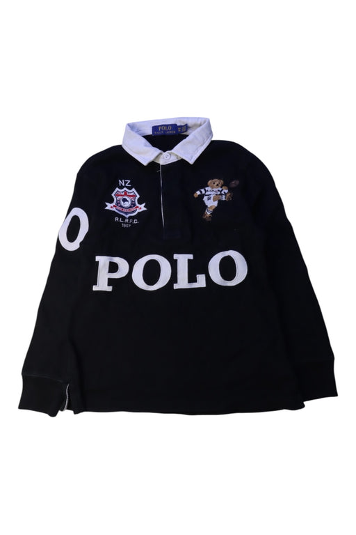 A Black Long Sleeve Polos from Polo Ralph Lauren in size 8Y for boy. (Front View)