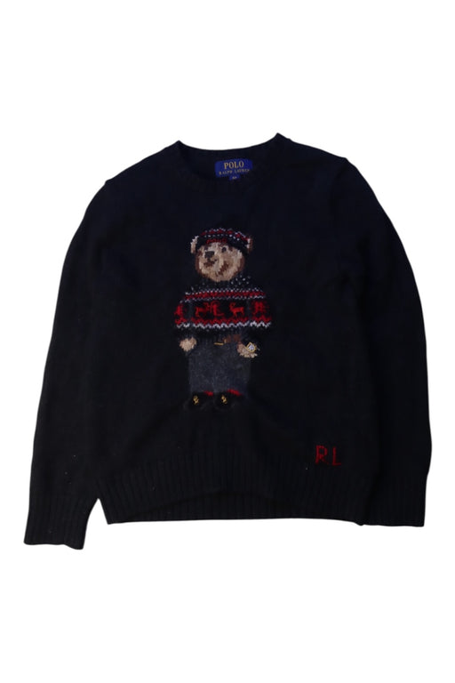 A Navy Knit Sweaters from Polo Ralph Lauren in size 8Y for boy. (Front View)