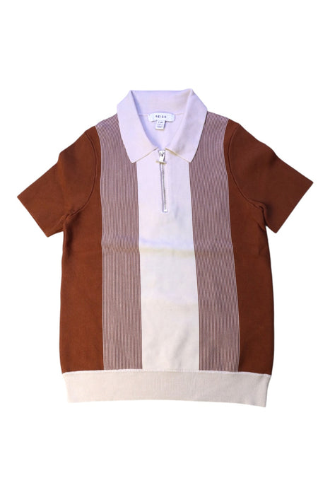A Brown Short Sleeve Polos from REISS in size 7Y for boy. (Front View)
