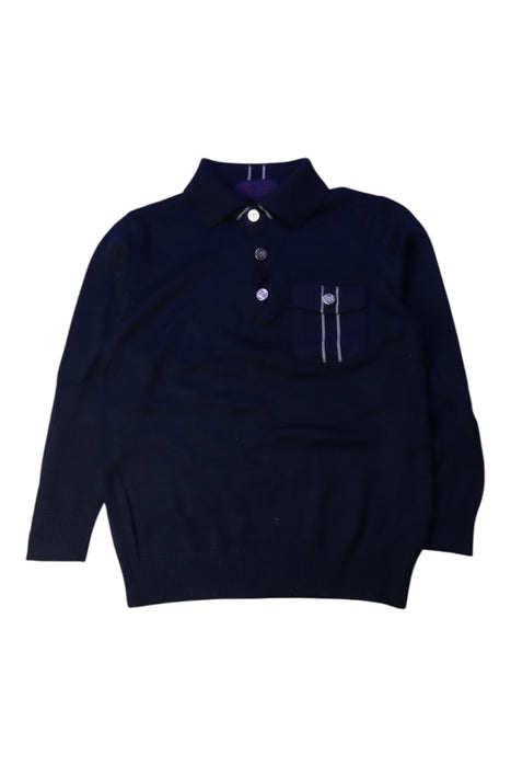 A Navy Long Sleeve Polos from Nicholas & Bears in size 6T for boy. (Front View)
