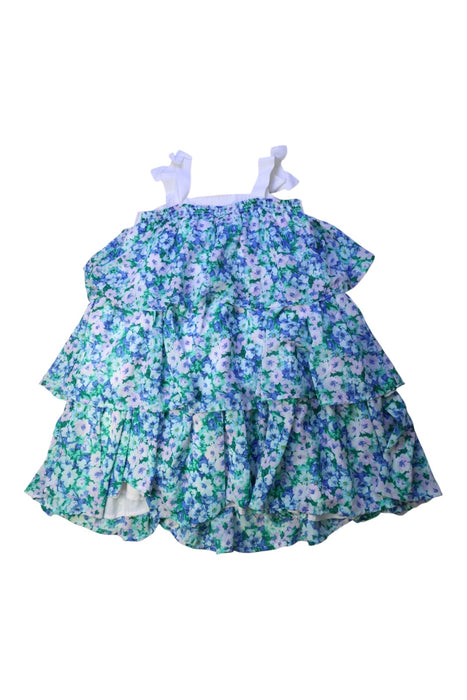 A Blue Sleeveless Dresses from Janie & Jack in size 10Y for girl. (Back View)