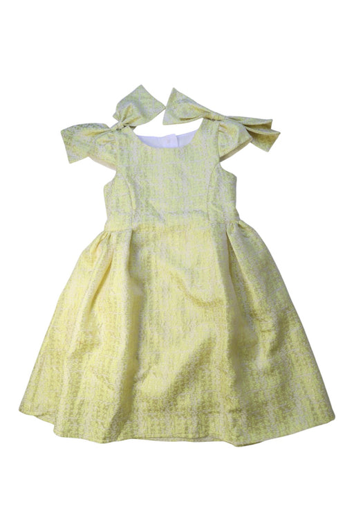 A Yellow Sleeveless Dresses from bloomB in size 7Y for girl. (Front View)