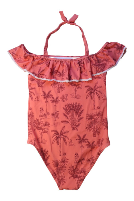 A Peach Swimsuits from Janie & Jack in size 8Y for girl. (Back View)
