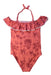 A Peach Swimsuits from Janie & Jack in size 8Y for girl. (Back View)