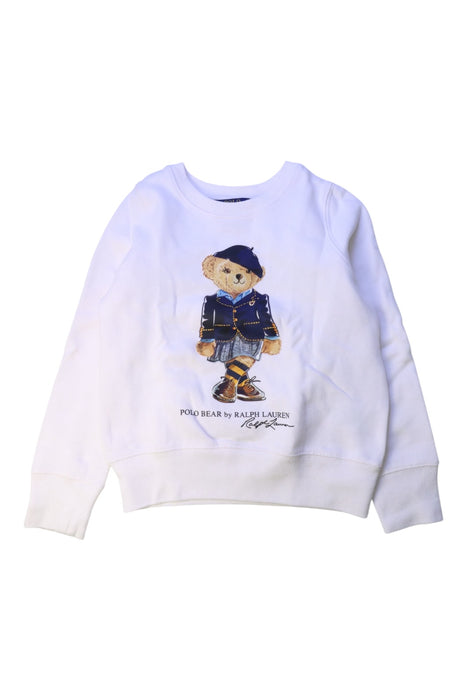 A White Crewneck Sweatshirts from Polo Ralph Lauren in size 7Y for boy. (Front View)