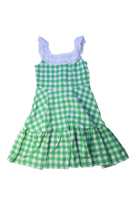 A Green Sleeveless Dresses from Janie & Jack in size 10Y for girl. (Front View)