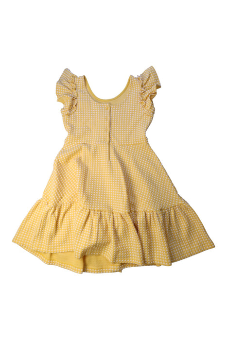 A Yellow Sleeveless Dresses from Janie & Jack in size 8Y for girl. (Back View)