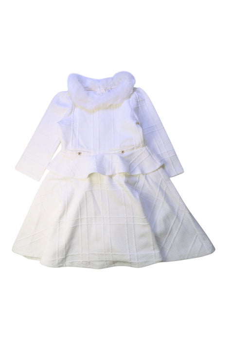 A White Long Sleeve Dresses from Janie & Jack in size 7Y for girl. (Front View)