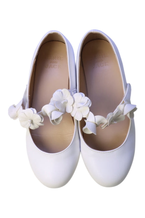 A White Flats from Janie & Jack in size 7Y for girl. (Back View)