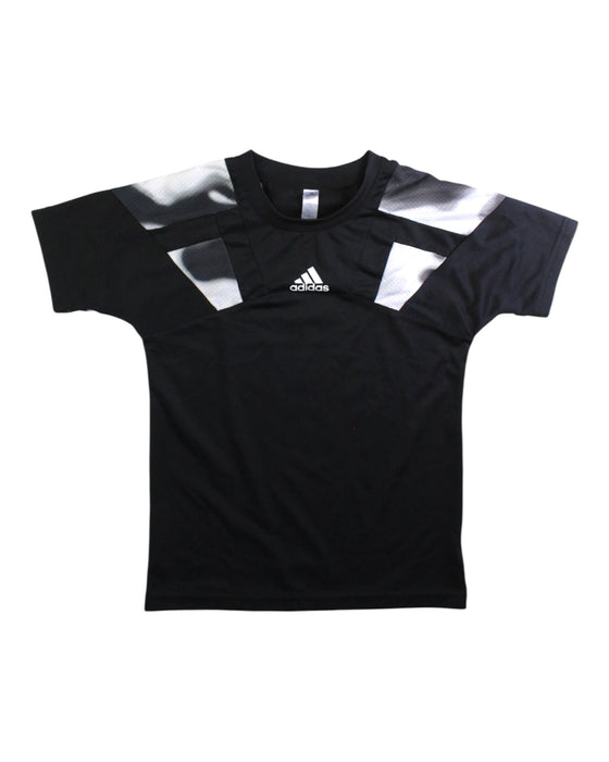 A Black Short Sleeve T Shirts from Adidas in size 7Y for boy. (Front View)