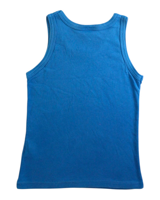 A Blue Sleeveless Tops from Petit Bateau in size 6T for boy. (Back View)