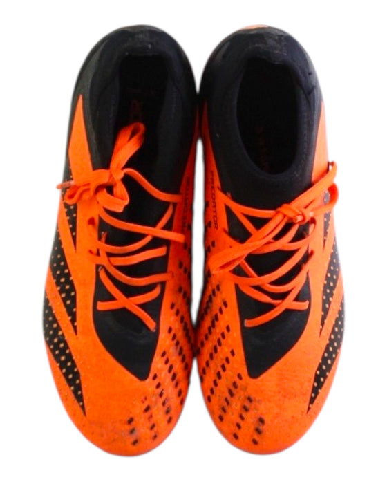 A Black Cleats/Soccer Shoes from Adidas in size 11Y for girl. (Back View)