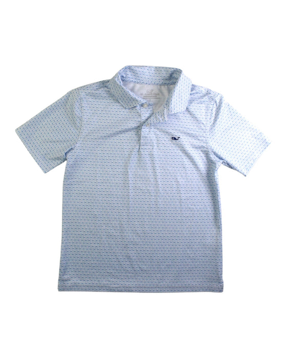 A Blue Short Sleeve Polos from Vineyard Vines in size 7Y for boy. (Front View)