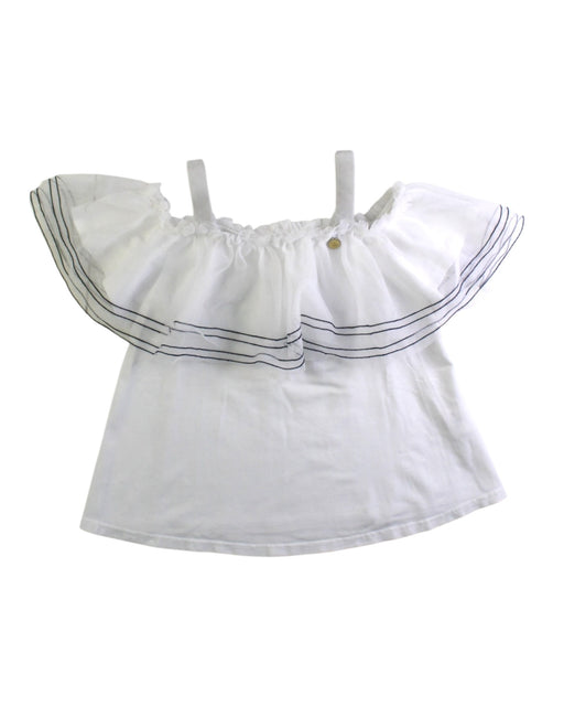 A White Sleeveless Tops from Kingkow in size 4T for girl. (Front View)