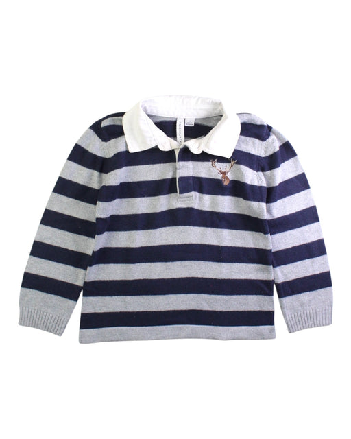 A Blue Long Sleeve Polos from Janie & Jack in size 4T for boy. (Front View)