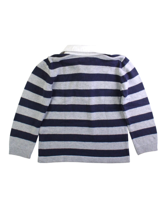 A Blue Long Sleeve Polos from Janie & Jack in size 4T for boy. (Back View)