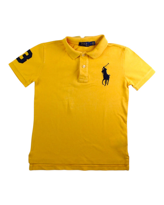 A Yellow Short Sleeve Polos from Polo Ralph Lauren in size 6T for boy. (Front View)